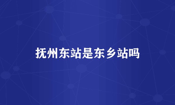 抚州东站是东乡站吗