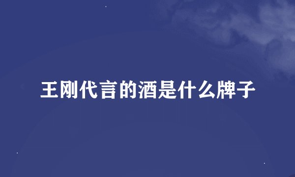 王刚代言的酒是什么牌子