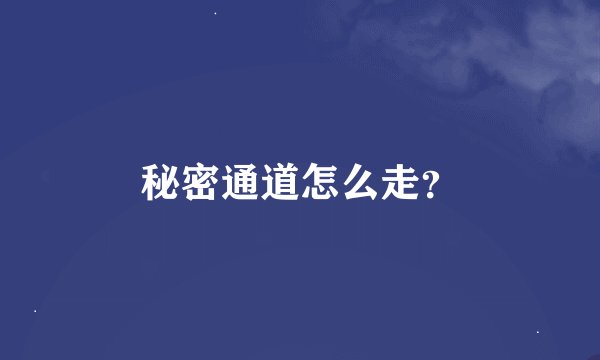 秘密通道怎么走？
