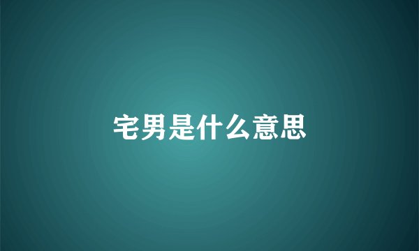 宅男是什么意思