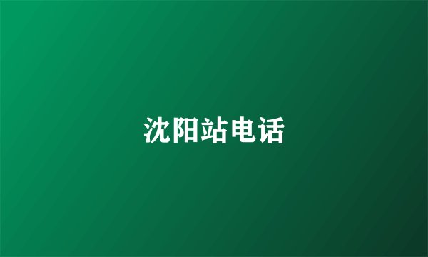 沈阳站电话