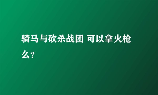 骑马与砍杀战团 可以拿火枪么？