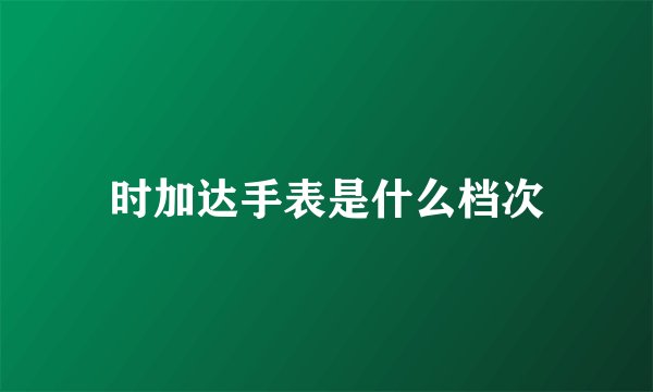 时加达手表是什么档次