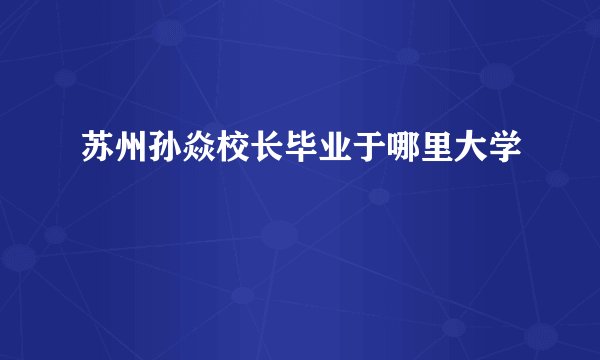 苏州孙焱校长毕业于哪里大学