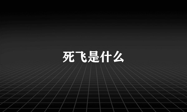 死飞是什么