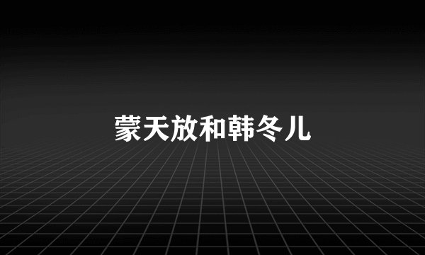 蒙天放和韩冬儿