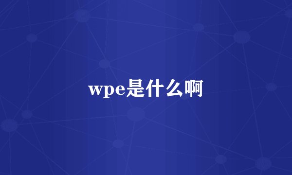 wpe是什么啊
