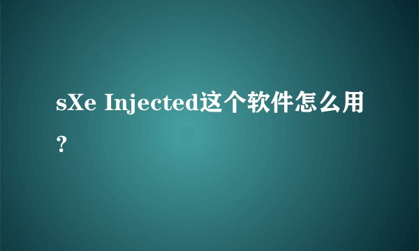 sXe Injected这个软件怎么用?