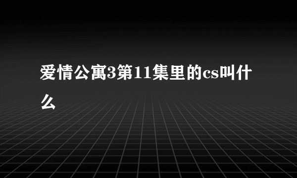 爱情公寓3第11集里的cs叫什么