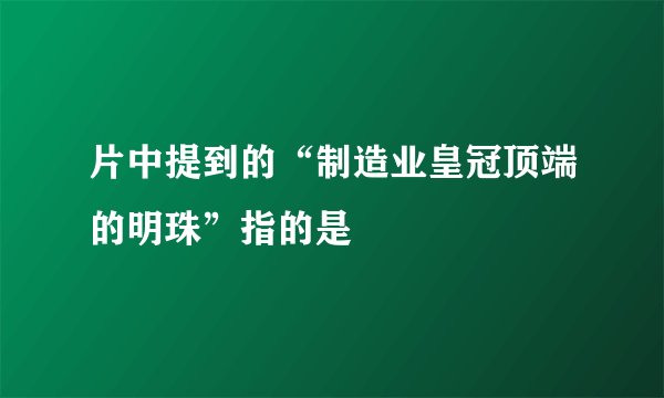 片中提到的“制造业皇冠顶端的明珠”指的是