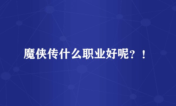 魔侠传什么职业好呢？！
