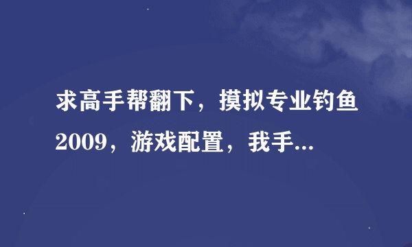 求高手帮翻下，摸拟专业钓鱼2009，游戏配置，我手提显卡不高需把配置调低点。