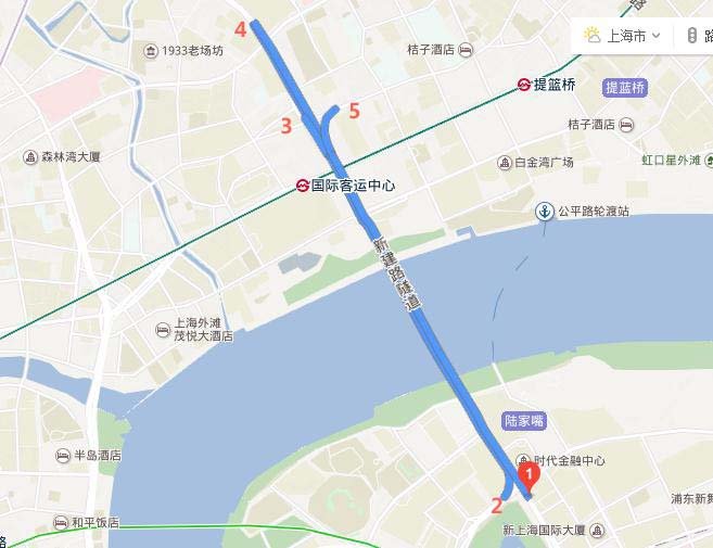 上海新建路隧道有几个进口，几个出口?