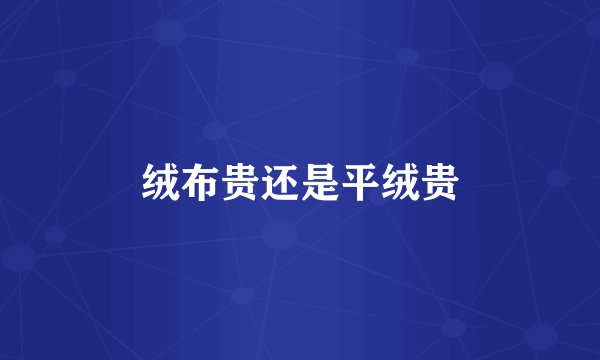 绒布贵还是平绒贵
