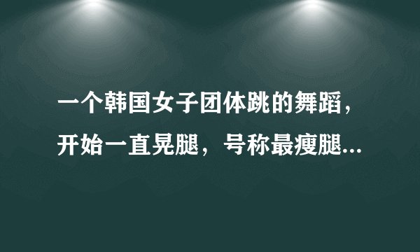一个韩国女子团体跳的舞蹈，开始一直晃腿，号称最瘦腿的最累的舞蹈？？？叫什么来着？？