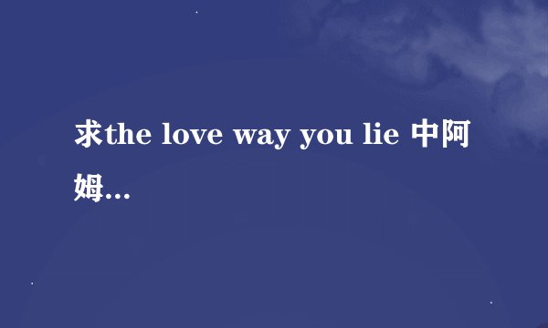 求the love way you lie 中阿姆的那段说唱歌词。