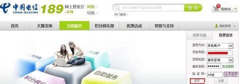 电信网上营业厅