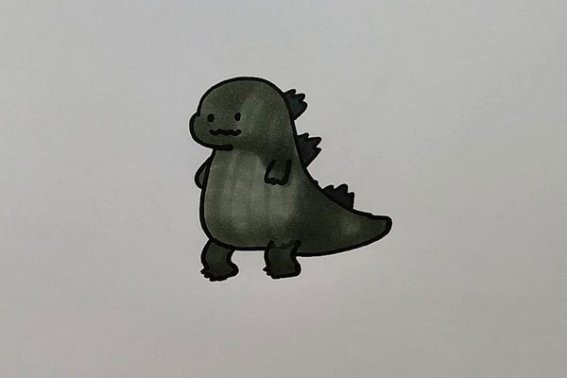 如何画哥斯拉