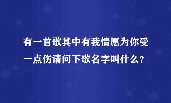 有一首歌其中有我情愿为你受一点伤请问下歌名字叫什么？