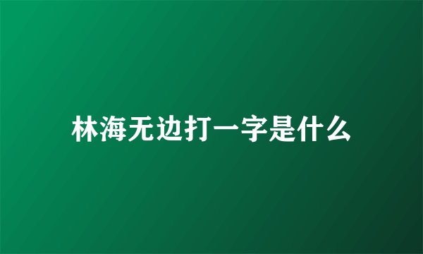 林海无边打一字是什么