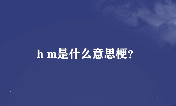 h m是什么意思梗?