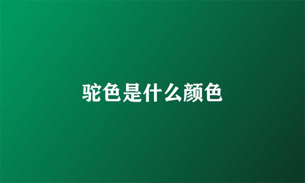 驼色是什么颜色