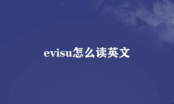 evisu怎么读英文
