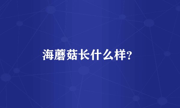 海蘑菇长什么样？