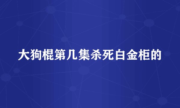 大狗棍第几集杀死白金柜的