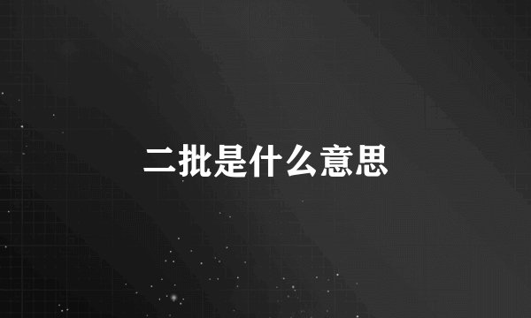 二批是什么意思