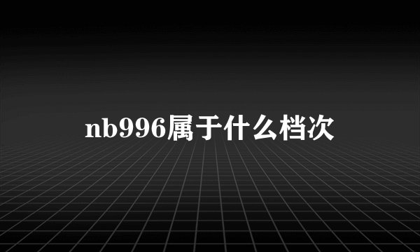 nb996属于什么档次