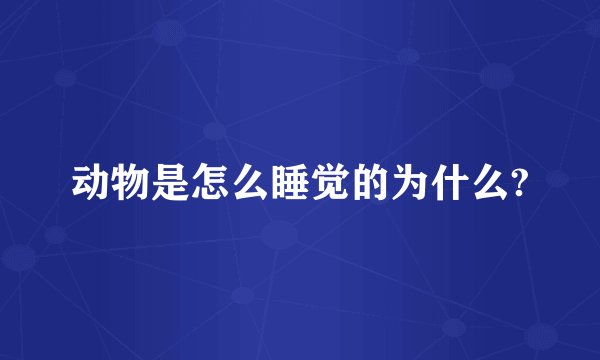动物是怎么睡觉的为什么?