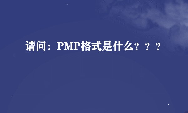请问：PMP格式是什么？？？