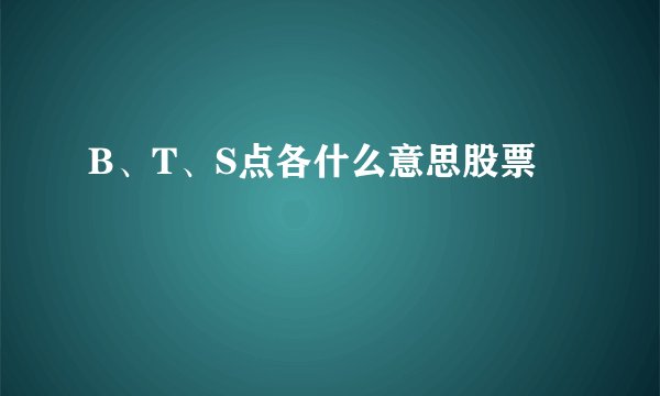 B、T、S点各什么意思股票