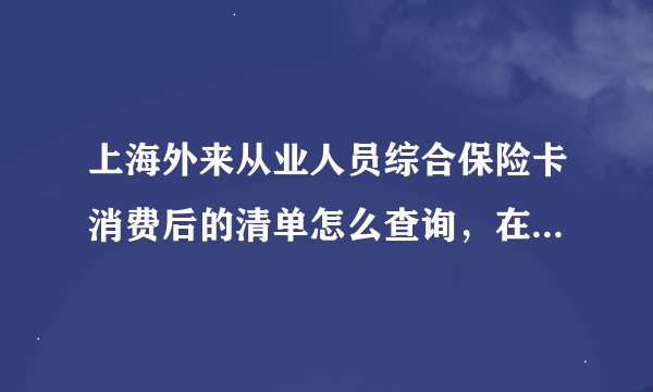 上海外来从业人员综合保险卡消费后的清单怎么查询，在哪里可以查询