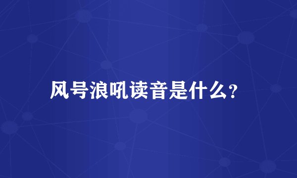 风号浪吼读音是什么？