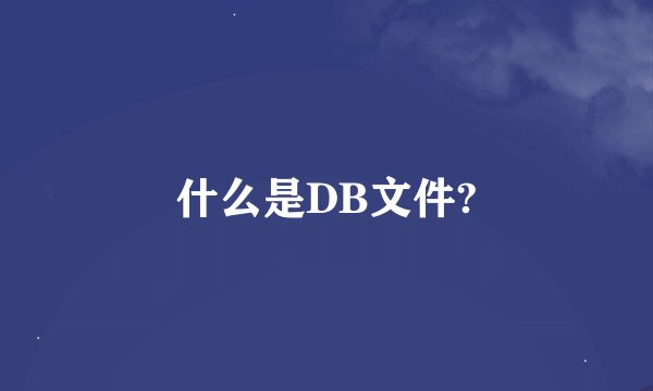 什么是DB文件?