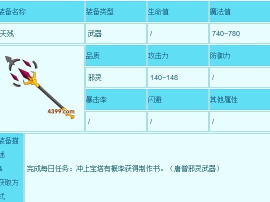 造梦西游3唐僧的武器天残怎样可以一定得
