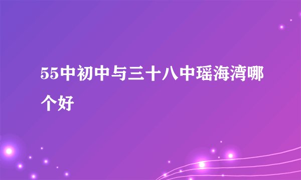 55中初中与三十八中瑶海湾哪个好