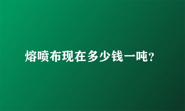 熔喷布现在多少钱一吨？