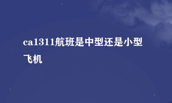ca1311航班是中型还是小型飞机