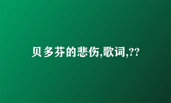 贝多芬的悲伤,歌词,??