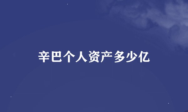 辛巴个人资产多少亿