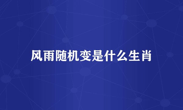 风雨随机变是什么生肖
