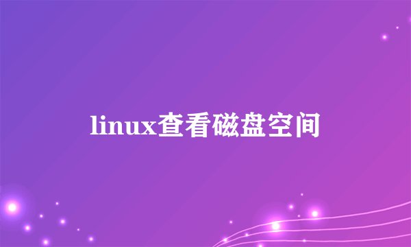 linux查看磁盘空间