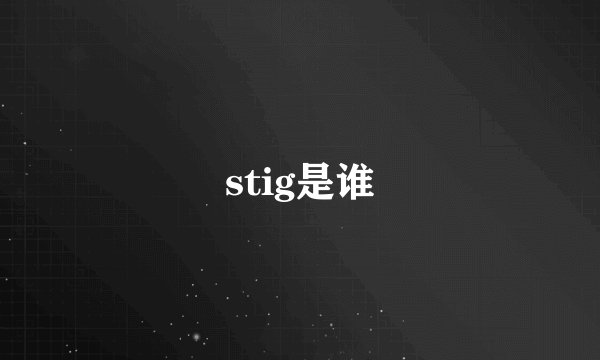 stig是谁