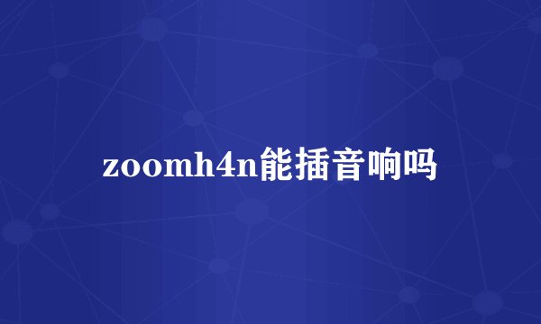 zoomh4n能插音响吗