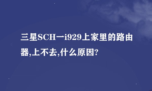 三星SCH一i929上家里的路由器,上不去,什么原因?