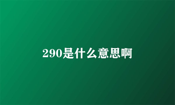 290是什么意思啊