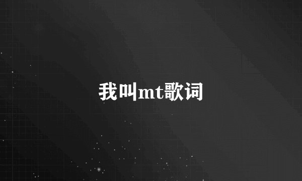 我叫mt歌词
